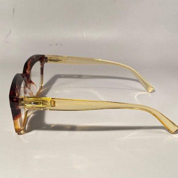 1555 Claudia Square Concave 1.5 NEW Tortoise Reading Glasses Blue Light Filter - Picture 4 of 9